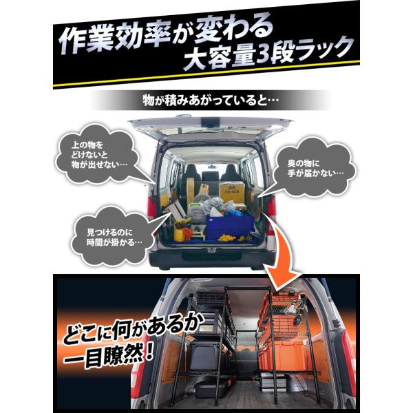 メタルラック アイリスオーヤマ スチールラック 工具収納 道具箱 現場 車載 車 収納棚 ラック 職人の車載ラックWSR-1412A /【Buyee】