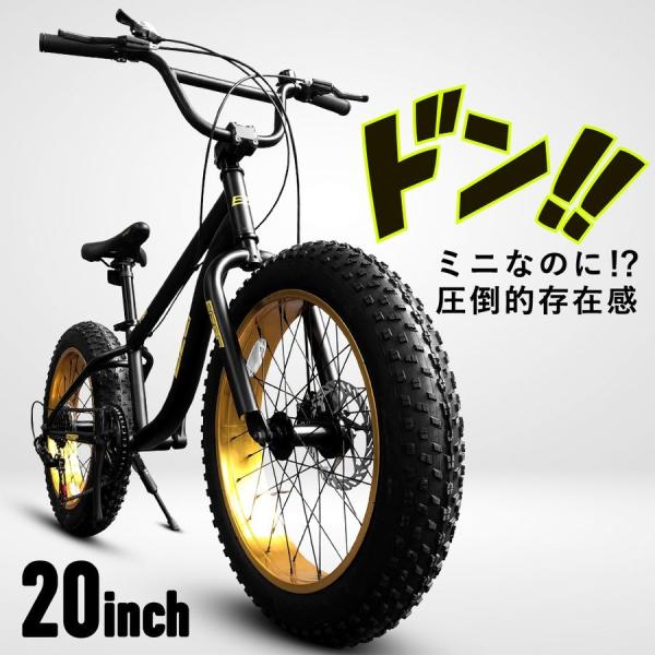 ファットバイク 20インチ 極太タイヤ 太いタイヤ シマノ 7段変速 Wディスクブレーキ 自転車本体 街乗り 雪道 海岸 EIZER F120  /【Buyee】