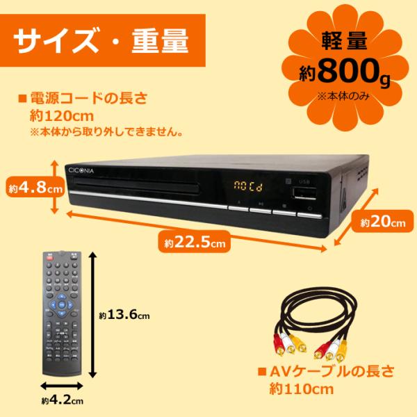 送料無料 DVDプレーヤー 再生専用 据え置き コンパクト USBメモリー