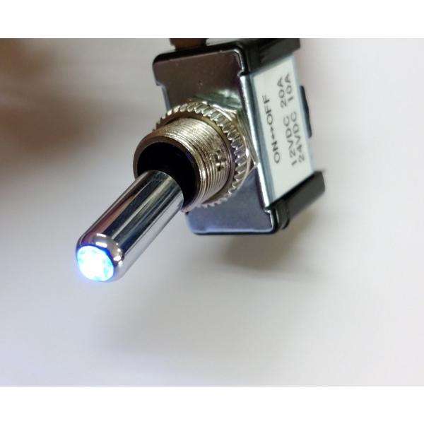 パイロットランプ付トグルスイッチ 青 12/24V共用 ES-118 3極
