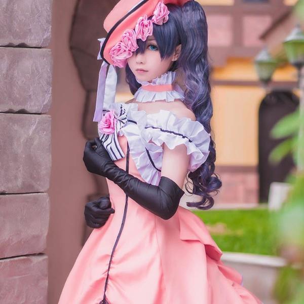 黒執事 シエル駒鳥コスプレ衣装 女装 ドレス 1/3妄想 三分妄想 高級 三分妄想 黒執事 コスプレ シエル 豪華セット 女装 駒鳥 お嬢様