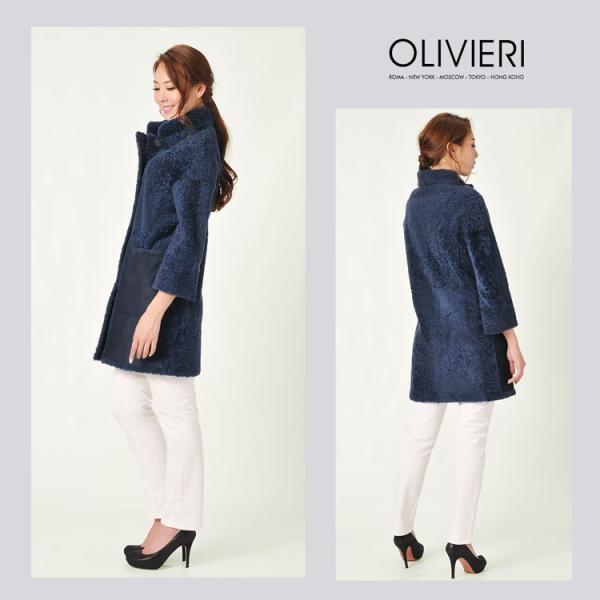 リアルムートン ［OLIVIERI］ ムートン ロング コート ダブルフェイス 九部袖 イタリア製 / レディース ／毛皮 ファー 毛皮コート  /【Buyee】