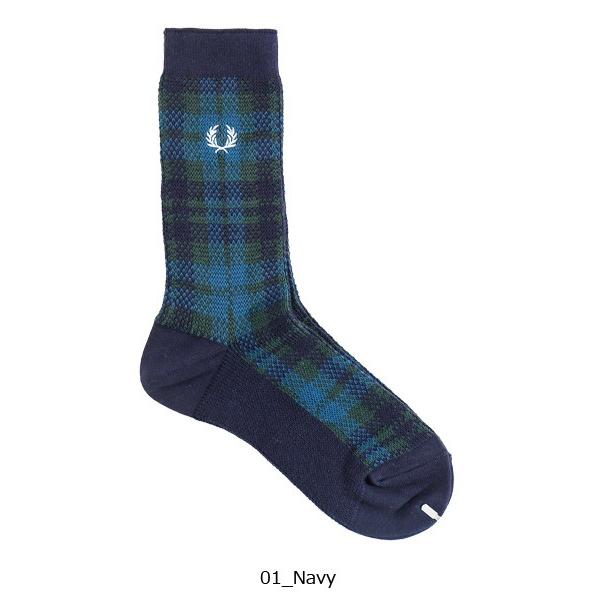 FRED PERRY/フレッドペリー タータンチェック柄 ジャガードソックス TARTAN MIDDLE SOCKS F19887 /【Buyee】