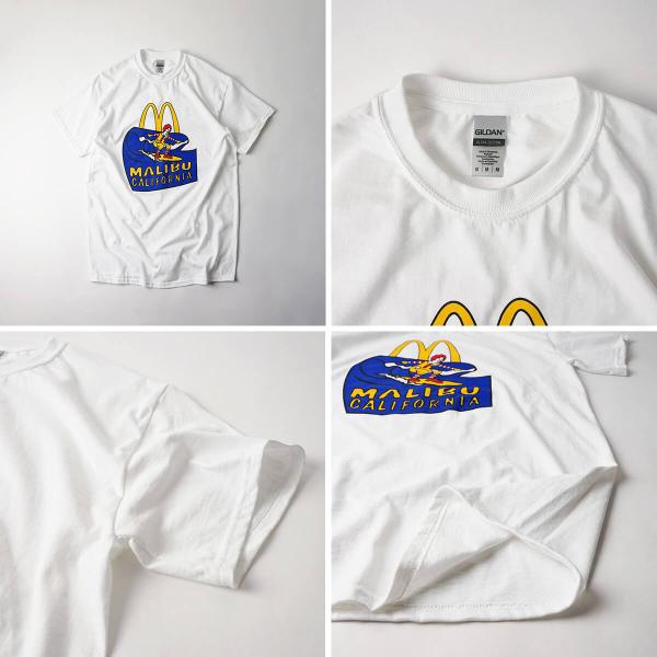マクドナルド 非売品 ご当地 Tシャツ 方弁 Mcdonald 新品 限定品 マクドナルド Tシャツ 波乗りドナルド マリブ店限定 ホワイト
