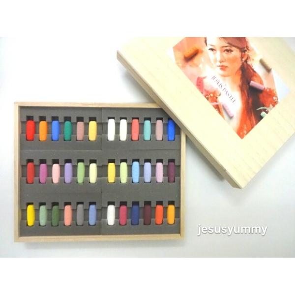 ン 大人気 新品 ノ JESUS PASTEL 36色 桐箱 ケース セット ジーザスパステル 絵画