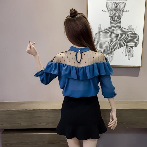 トップス フリル オフショル オフショルダー シースルー フリル