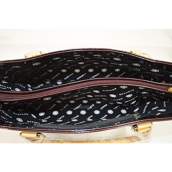 CLATHAS クレイサス トートバッグ ワイン エナメル 中古