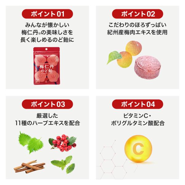 森下仁丹公式】梅仁丹のど飴60g (約17粒) 5袋セット[ のど飴紀州産梅肉