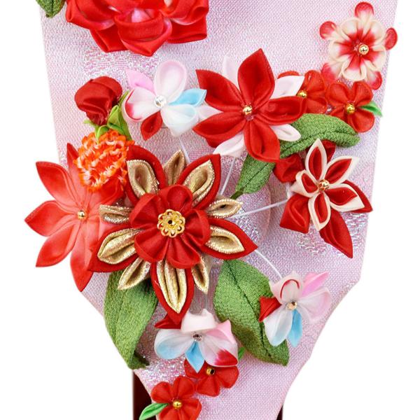 花束の様な羽子板　正絹　つまみ細工　初正月　初節句　ハンドメイド 羽子板 単品 お祝い ミニ おしゃれ 選べる 正月飾り つまみ細工