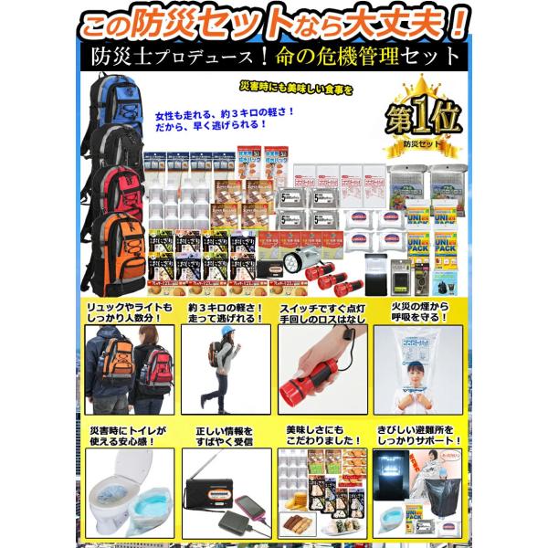 c*u様 防災リュック (避難リュック ) 非常用持ち出し袋/防災グッズ セット 楽天市場】【送料無料】ユニソン 防災パック ※※防災 避難 グッズ