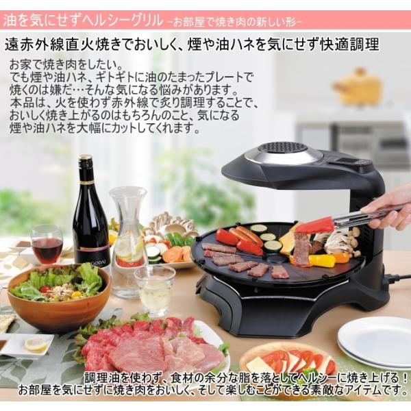 無煙ロースター ヘルシーグリル HG-100K 家庭用 送料無料 焼き肉 焼肉 魚焼き 焼き肉プレート ホットプレート 卓上 ノンフライ 無煙 即納  /【Buyee】