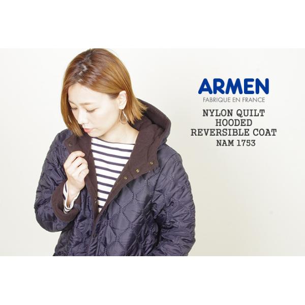 クーポンで20%OFF]アーメン/ARMEN ナイロン×フリースリバーシブルフード付きコート キルティングコート NAM1753 /【Buyee】