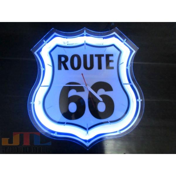 大型 ルート66 ROUTE66 ネオン クロック 時計 インテリア BAR