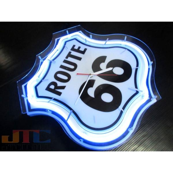 ルート66 ネオンクロック ROUTE66 ネオン掛け時計 アメリカンクロック