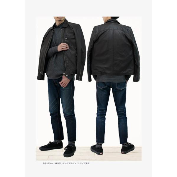 XLサイズ ディーゼル ラムレザー ライダースジャケット シングル 