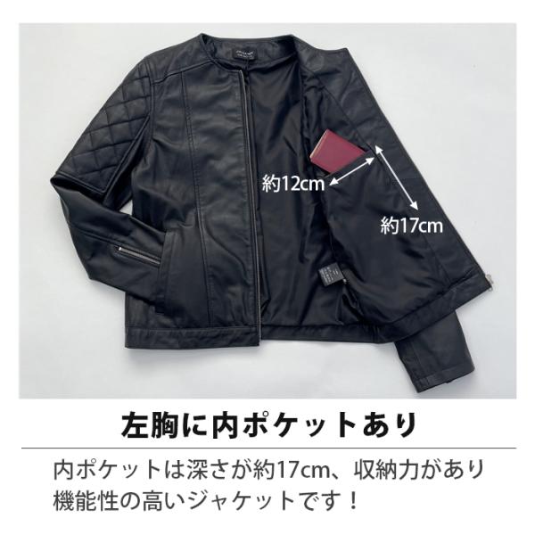 レザージャケット ノーカラー 革ジャン メンズ 秋冬 本革