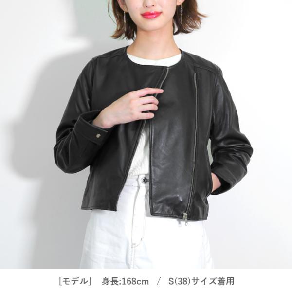 グレースコンチネンタル ラムレザージャケット ブラック 38 M