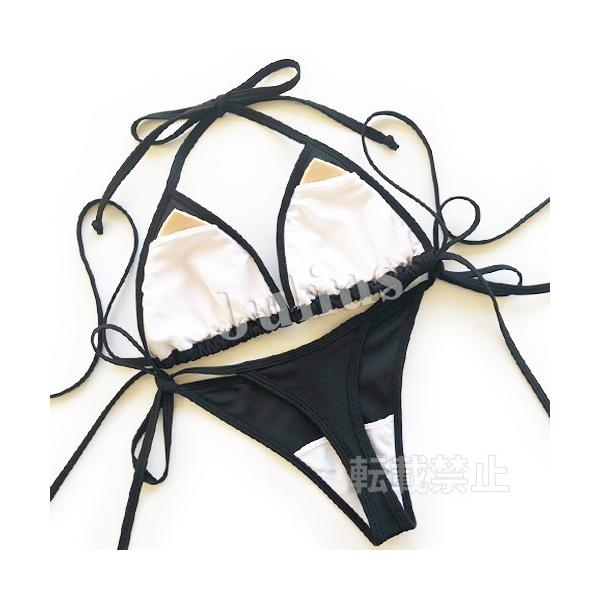   ブラック ビキニ Amazon.co.jp: ビキニスプリットレディース、ブラックストラップ