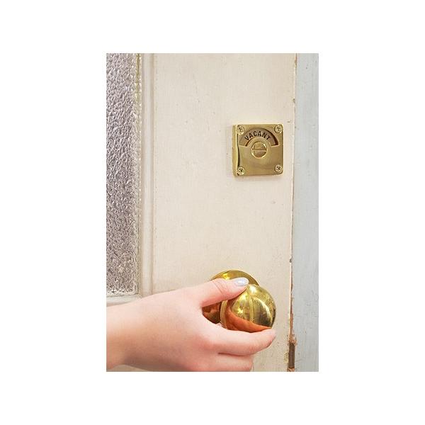 トイレ 真鍮 スライドラッチ 表示付 表示錠 補助錠 ドア 鍵 ラッチ