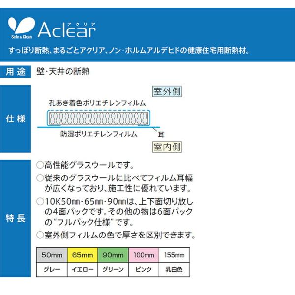 旭ファイバーグラス 断熱材 アクリアマット 00111237 ACM10 SFG 100mm 密度10K 100ミリ厚 470幅 約4.7坪入 壁用  天井用 断熱材 /【Buyee】 Buyee - Japanese Proxy Service | Buy from Japan!