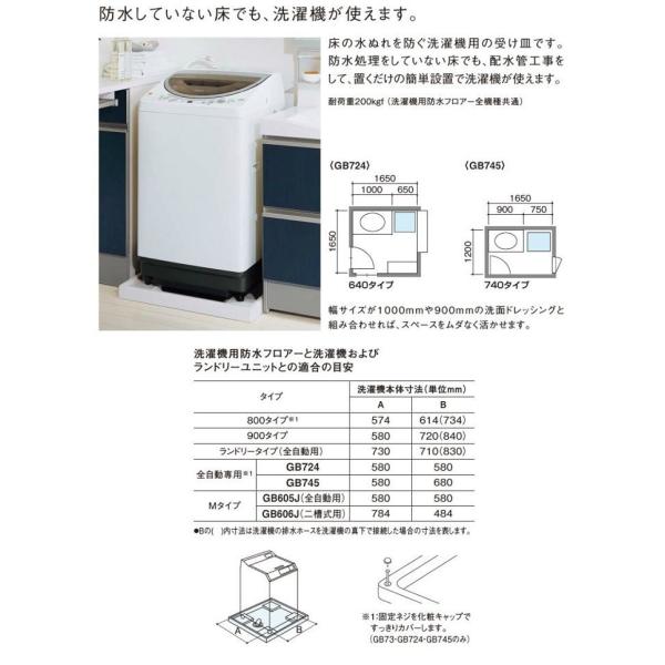 Panasonic 洗濯機用防水フロアーGB745（740タイプ）本体のみ洗濯パン全