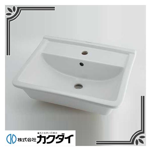 カクダイ 角型洗面器 1ホール #DU-0315550000 通販