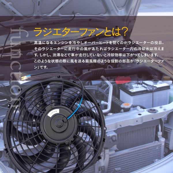 汎用 ラジエーターファン プル型 12V 12インチ 電動ファン オイル