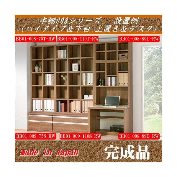 本棚ロータイプ幅75cm エリーゼアッシュ色オープンシェルフ008 完成品