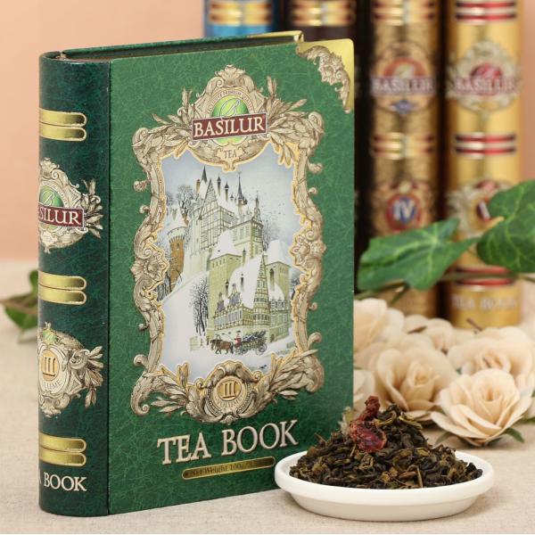 BOOK型缶入り紅茶L TEA BOOK vol.3グリーン大セイロンティー［BASILUR