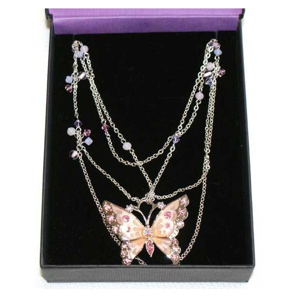 アナスイ【ANNA SUI】 キラキラピンク蝶のネックレス アナスイ【ANNA SUI】 キラキラピンク蝶のネックレス