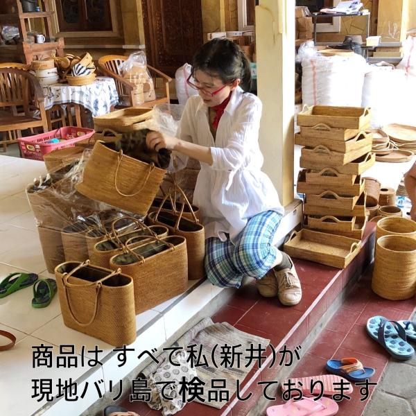 アタ バスケット 大きい ソカシ 小物入れ インテリア 直径15cm)アタ雑貨 バリ島 フタ付 収納かご 小物入れ 丸型バスケット