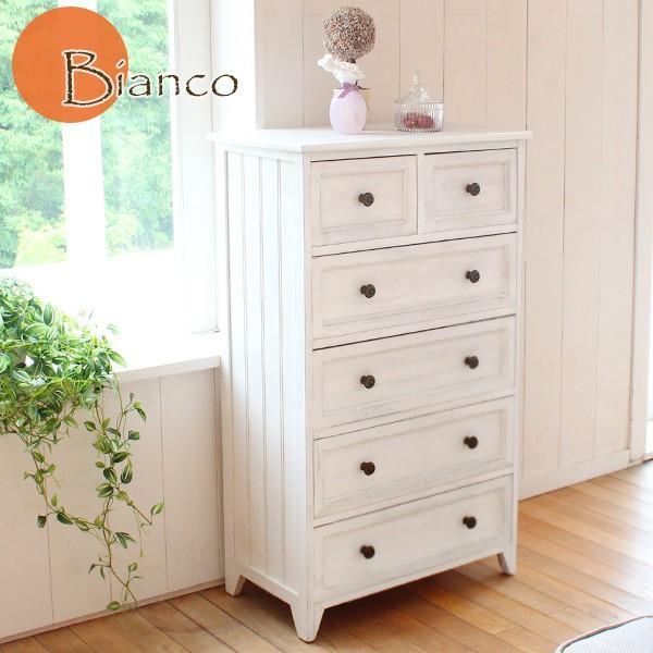白いタンス 白いカントリー洋服収納｜フレンチ家具収納たんす｜クリスタル取手