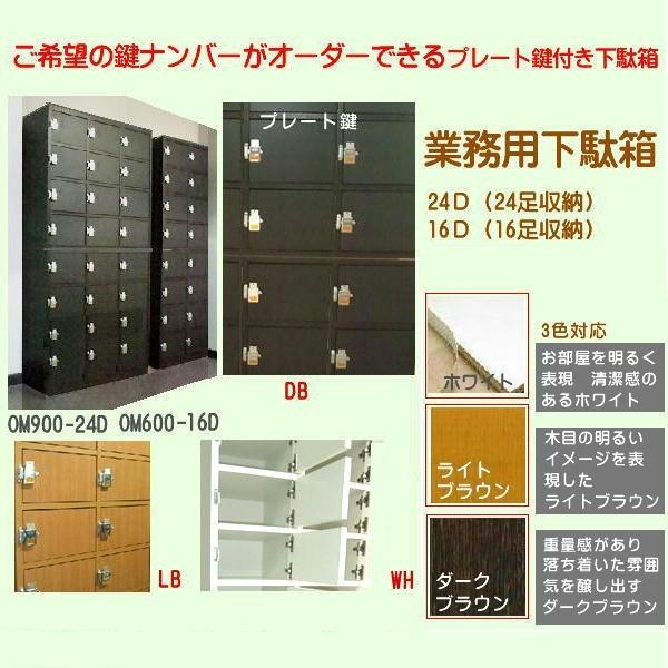 鍵付き下駄箱 シューズロッカー 木製 完成品 日本製 16人用 鍵2種 特別 