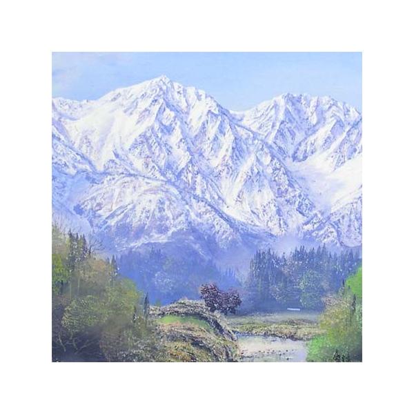 絵画 油絵 白馬岳 （佐田光） 【海・山】【肉筆】【油絵】【日本の風景 