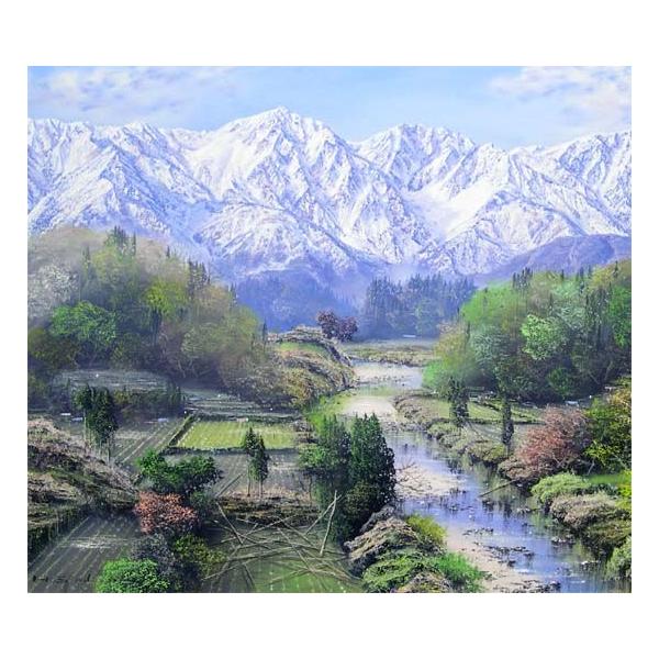 絵画 油絵 白馬岳 （佐田光） 【海・山】【肉筆】【油絵】【日本の風景