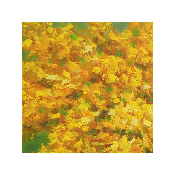 油彩画 堀哲夫 ミモザ F10号 額入り 絵画 油絵 ミモザ （堀哲夫） 【肉筆】【油絵】【花】【横長