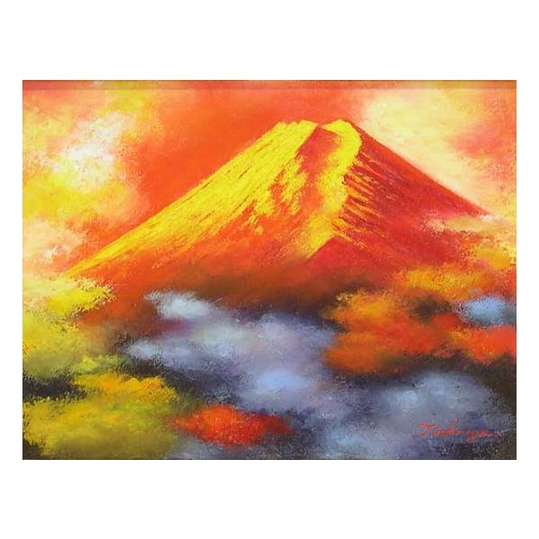 絵画 油絵 赤富士 （土屋茂） F6号 【肉筆】【油絵】【富士】【6