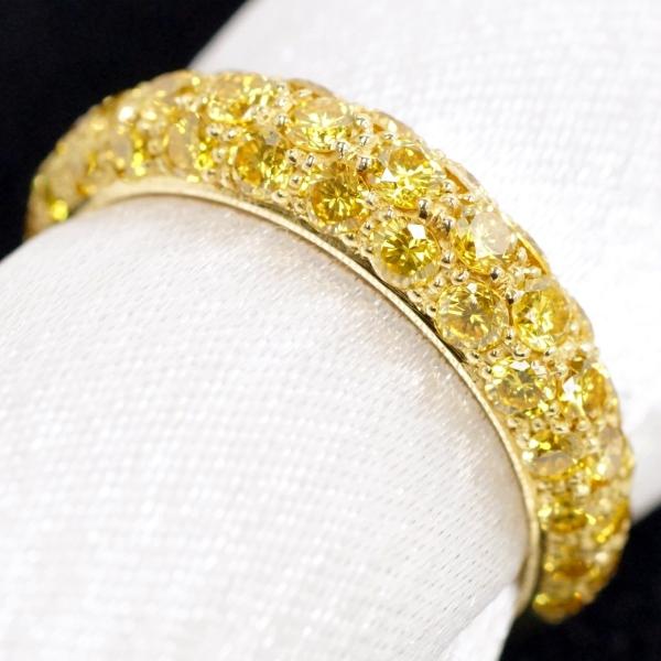 Gimel ギメル イエローダイヤモンド 1.180ct K18YG パヴェリング 10.5