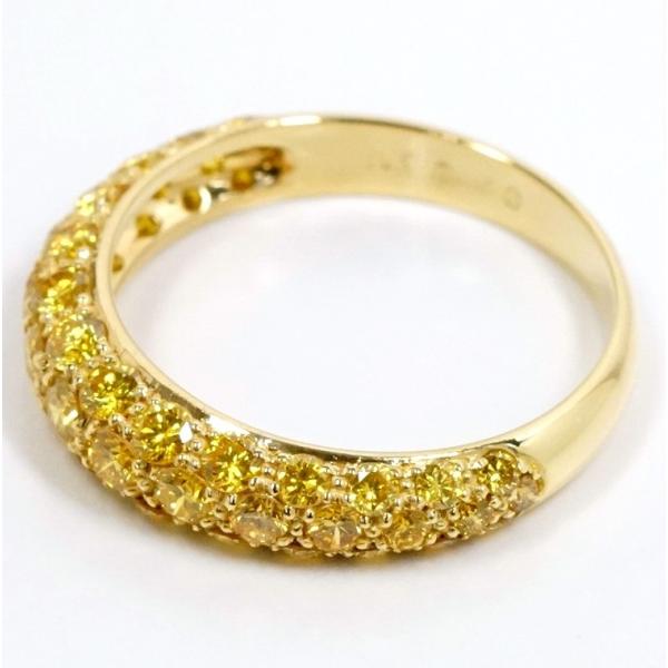 Gimel ギメル イエローダイヤモンド 1.180ct K18YG パヴェリング