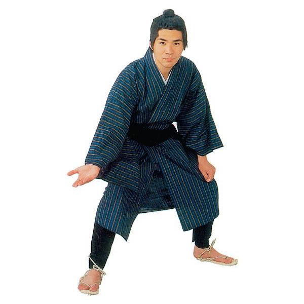 股旅　衣装セット　A 股旅 渡世人 衣装 セット またたび 着物 鬘 帯 股引 脚絆 草鞋