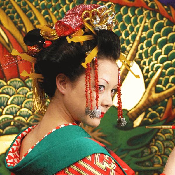 本物格安 遊女花魁おいらんの簪髪飾りかんざしセット一式。歌舞伎舞妓