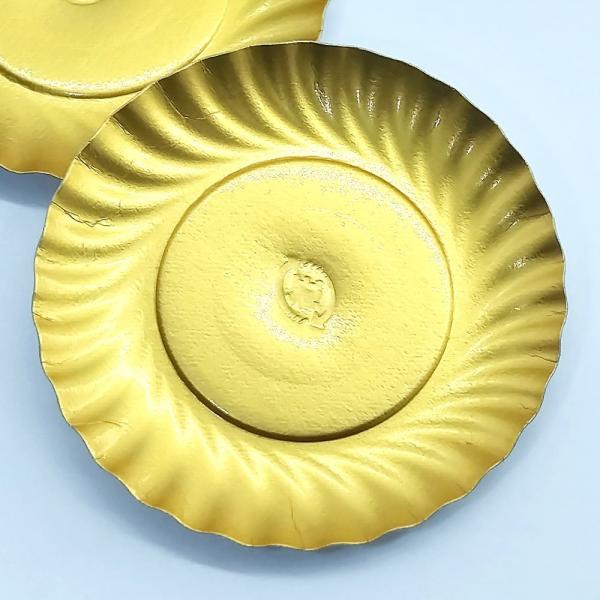 F3-4）紙皿ゴールドM80(100枚)：ミニケーキ・和菓子・パーティ用