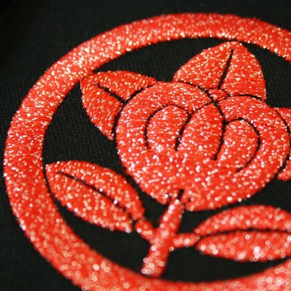 家紋刺繍額 家紋額 彩華-iroha- カラー金糸刺繍 西陣織生地 米寿