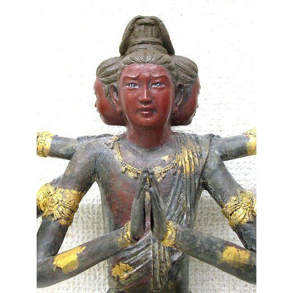 仏像 阿修羅像 復刻版 日展彫刻家 喜多敏勝氏原型 蝋型青銅製 幅30