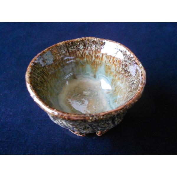 酒盃】 山根清玩 ☆孔雀割高台ぐい呑☆ サカズキ 杯 新品 木箱