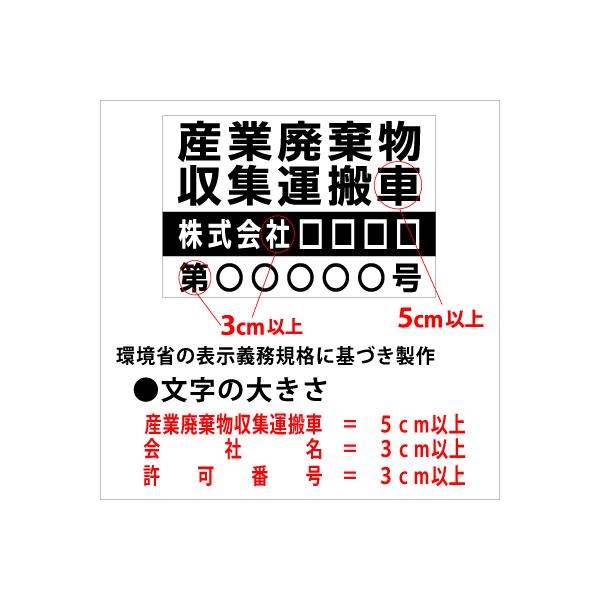 産廃 6枚 セット 車用マグネット 産業廃棄物収集運搬車 H220mm×W330mm