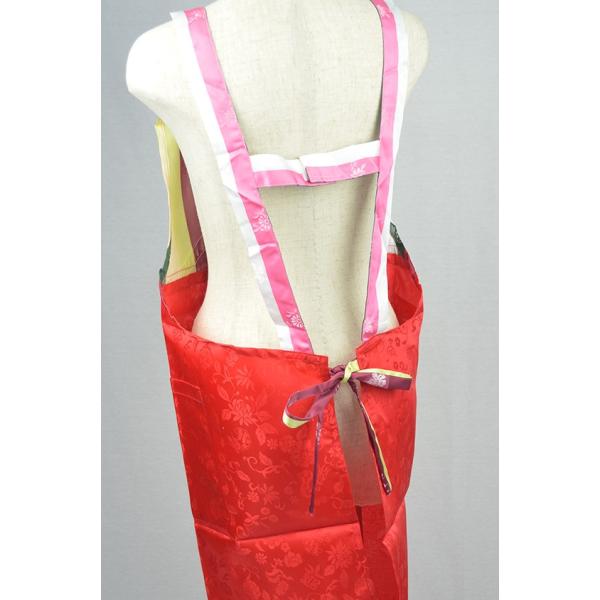 チマチョゴリ風　エプロン オリジナル チマチョゴリ風エプロン レッド