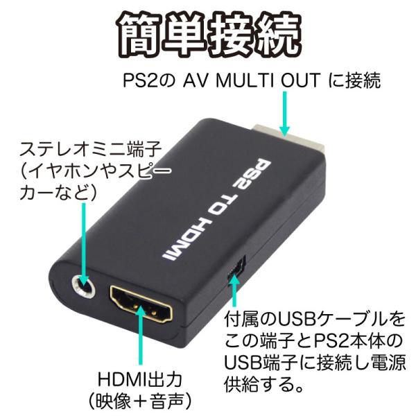 PS2 HDMI 変換アダプター 変換器 プレイステーション２ プレステ２