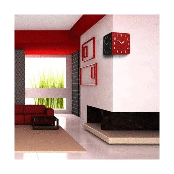 Morden Retro Round Corner Clock (Black&Red) コーナー両面時計