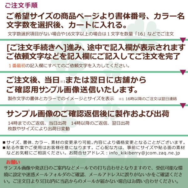 Kikiberry 欧文書体 屋外用（ツヤあり）英字切文字カッティングシール オーダーメイド わりない